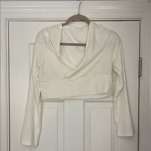 Elegant White Wrap Crop Top